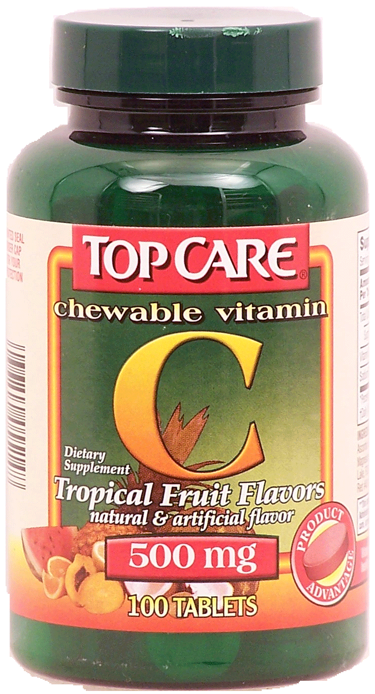 Top Care  500 mg chewable vitamin c tablets, tropical fruit flavors Full-Size Picture